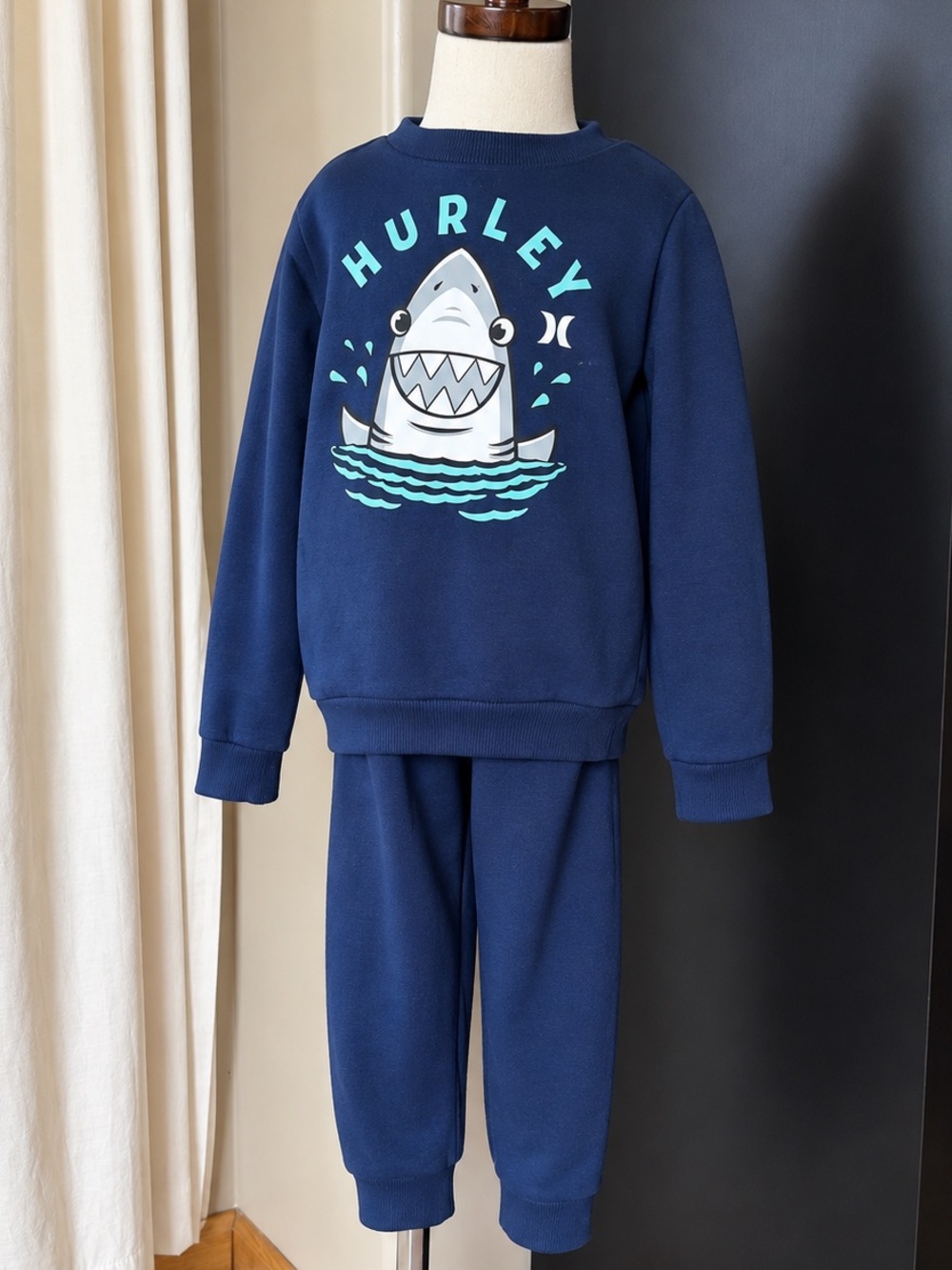 Hurley Kids Shark Graphic Sweatshirt Set in Blue